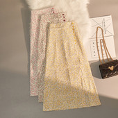 Lillemustri ja kõrge vöökohaga vabaaja naiste seelik