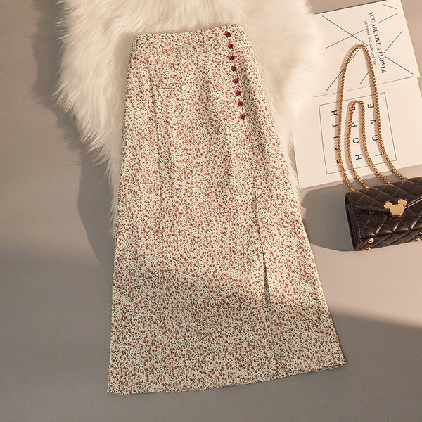 Lillemustri ja kõrge vöökohaga vabaaja naiste seelik