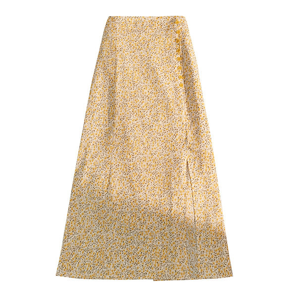 Lillemustri ja kõrge vöökohaga vabaaja naiste seelik