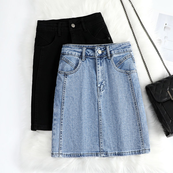 Lühike kõrge vöökohaga teksaseelik