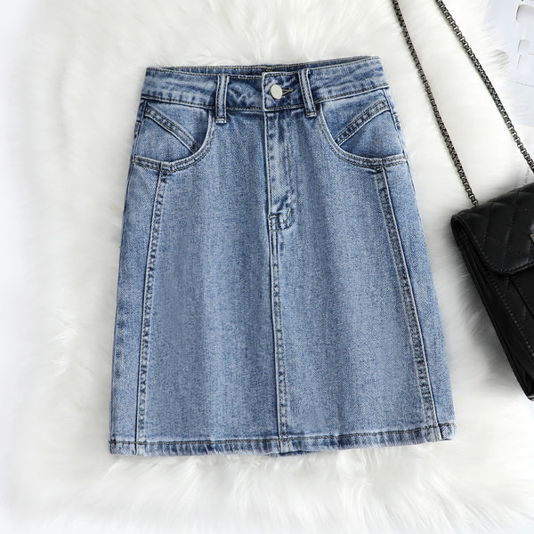 Lühike kõrge vöökohaga teksaseelik