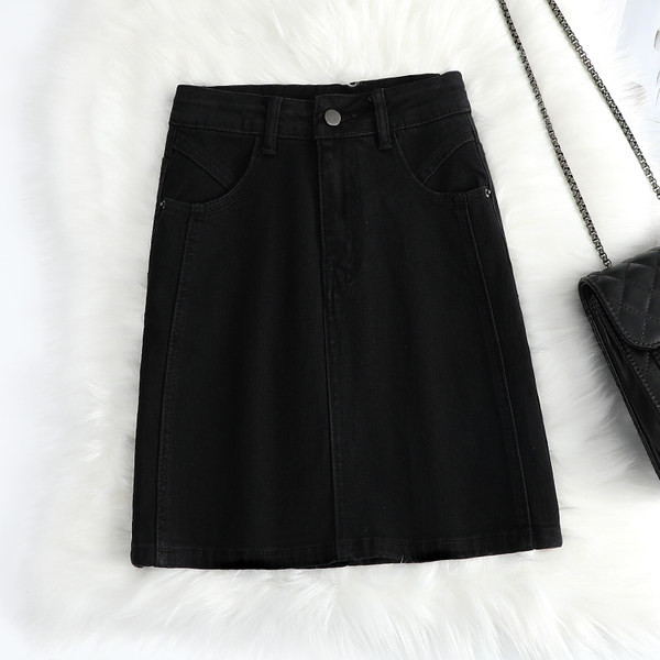 Lühike kõrge vöökohaga teksaseelik