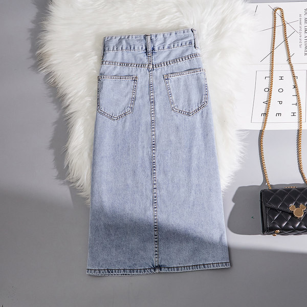 Naiste kõrge vöökoha ja taskutega teksaseelik