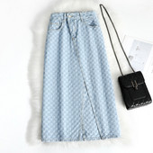 Casual τζιν φούστα με σκίσιμο