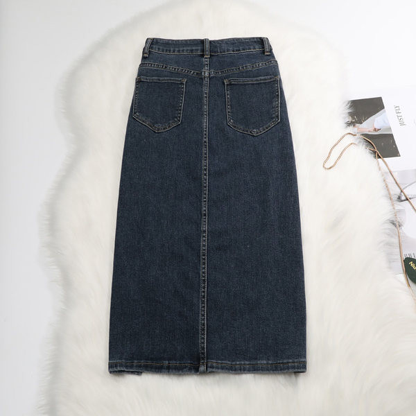 Naiste lõhikuga teksaseelik