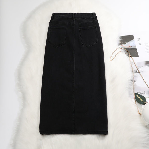 Naiste lõhikuga teksaseelik