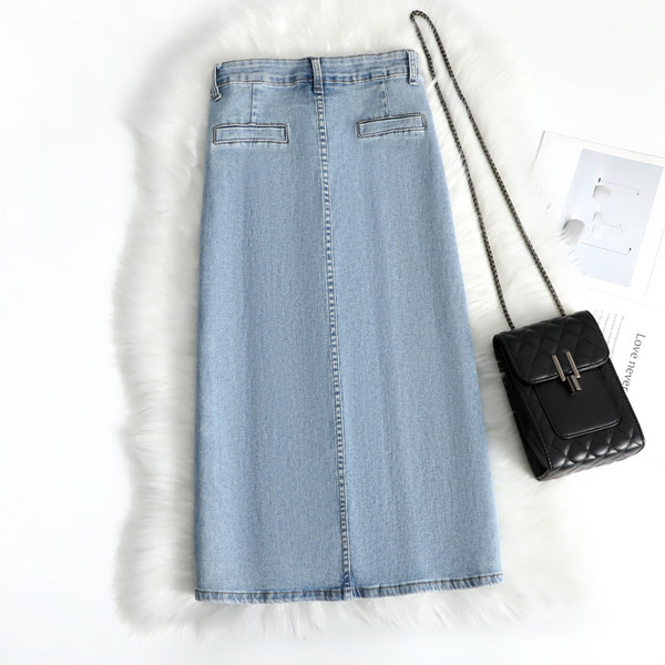 Γυναικεία τζιν φούστα  ψηλόμεση - μπλε χρώμα