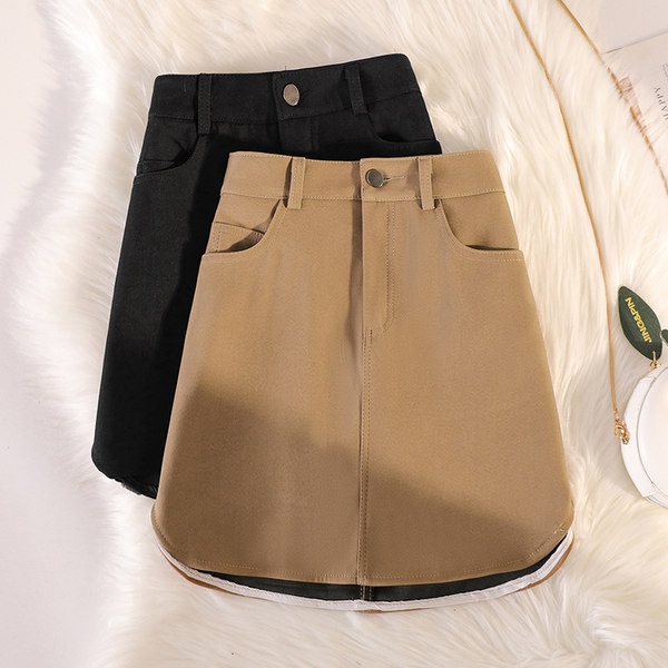 Naiste lühike kõrge vöökohaga seelik – kahte värvi