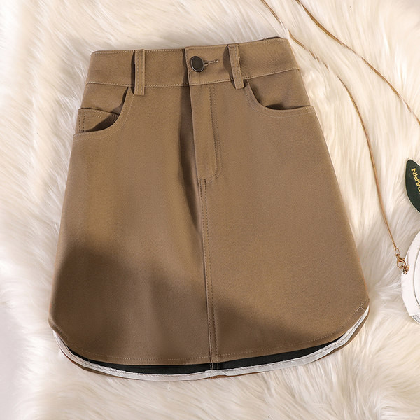 Naiste lühike kõrge vöökohaga seelik – kahte värvi