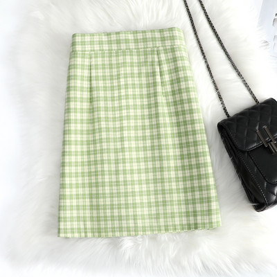 Moodne kõrge vöökohaga ruuduline seelik