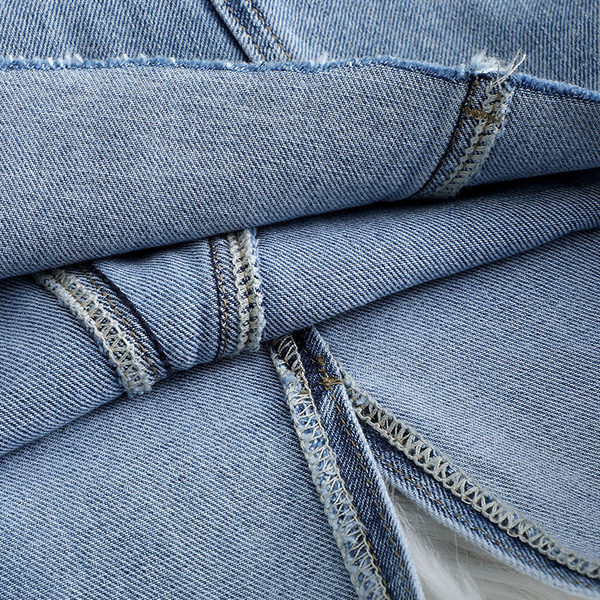 Μπλε γυναικεία τζιν φούστα με ψηλή μέση