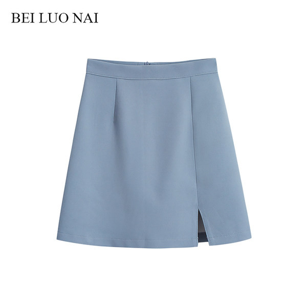 Lihtne kõrge vöökohaga naiste seelik