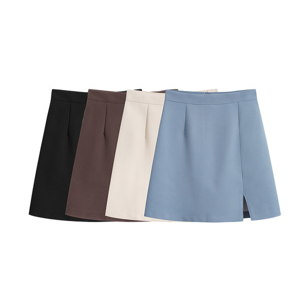 Lihtne kõrge vöökohaga naiste seelik