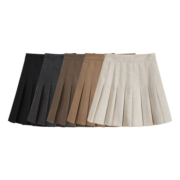 Lühike kõrge vöökohaga plisseeritud naiste seelik