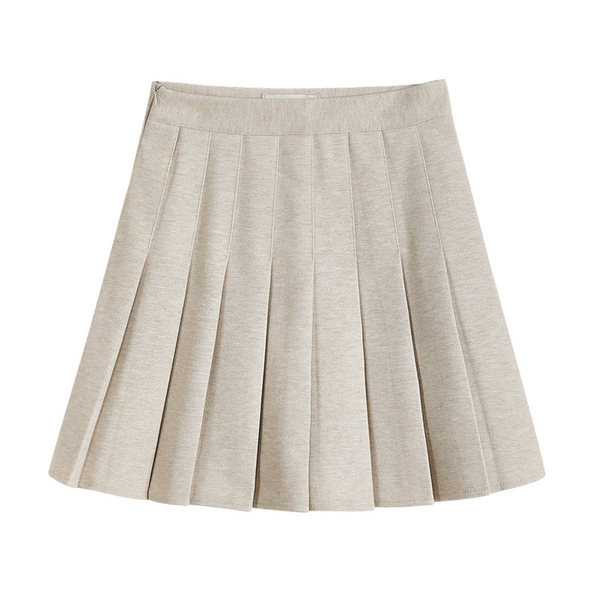 Lühike kõrge vöökohaga plisseeritud naiste seelik