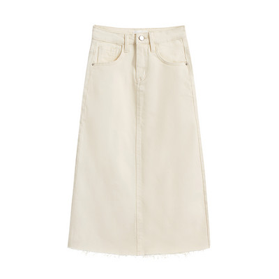 Naiste kõrge vöökohaga teksaseelik – kahte värvi