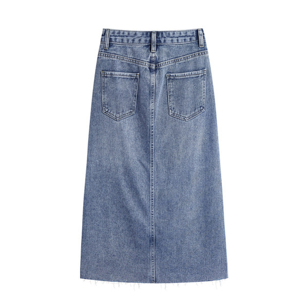 Naiste lõhiku ja kõrge vöökohaga teksaseelik