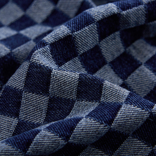 Fusta scurta din denim in carouri