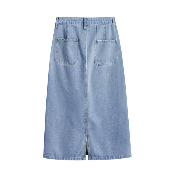 Naiste kõrge vöökoha ja tikandiga teksaseelik