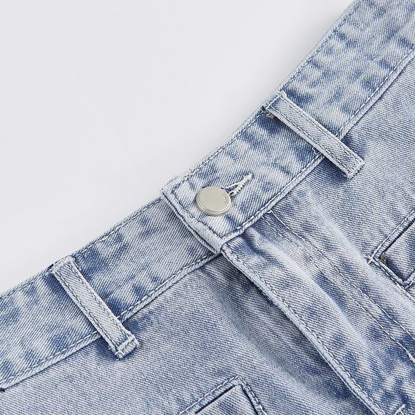 Fusta retro denim cu buzunare