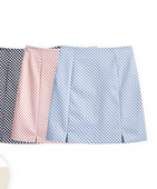 Naiste ruuduline kõrge vöökohaga lühike seelik