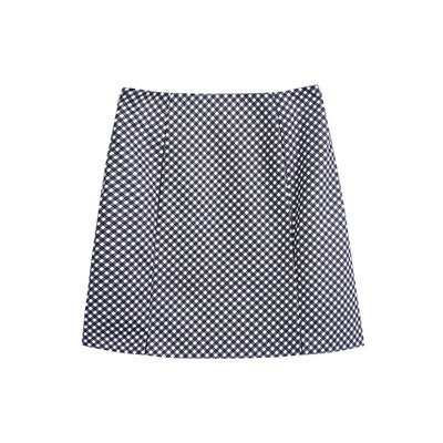 Naiste ruuduline kõrge vöökohaga lühike seelik