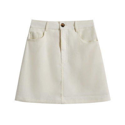 Κοντή γυναικεία φούστα με ψηλή μέση και τσέπες
