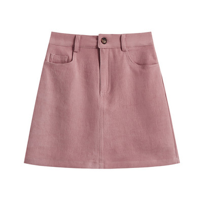 Κοντή γυναικεία φούστα με ψηλή μέση και τσέπες