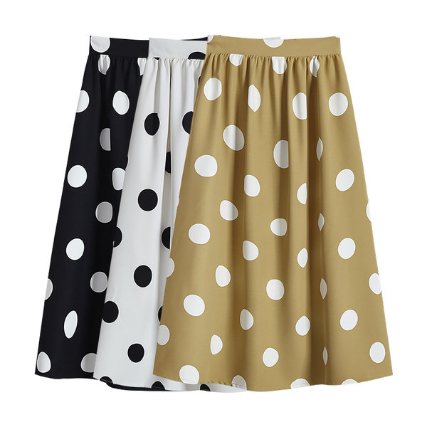 Naiste täpiline seelik kolmes värvitoonis