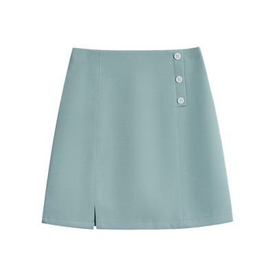 Lühike naiste seelik nööpide ja lõhikuga