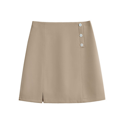 Lühike naiste seelik nööpide ja lõhikuga