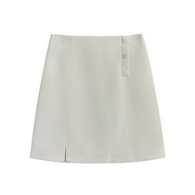 Lühike naiste seelik nööpide ja lõhikuga