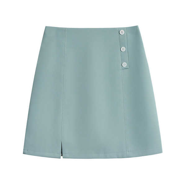 Lühike naiste seelik nööpide ja lõhikuga