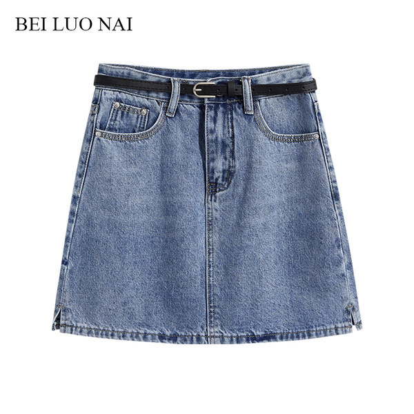 Naiste teksaseelik kõrge vöö ja vööga