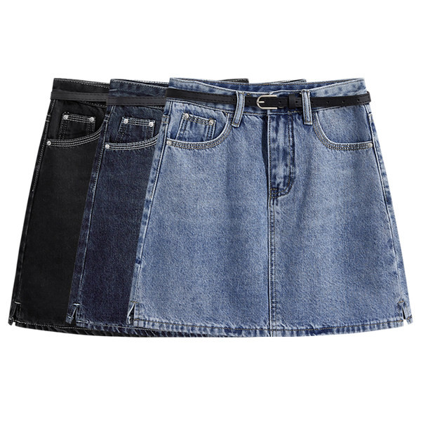 Naiste teksaseelik kõrge vöö ja vööga