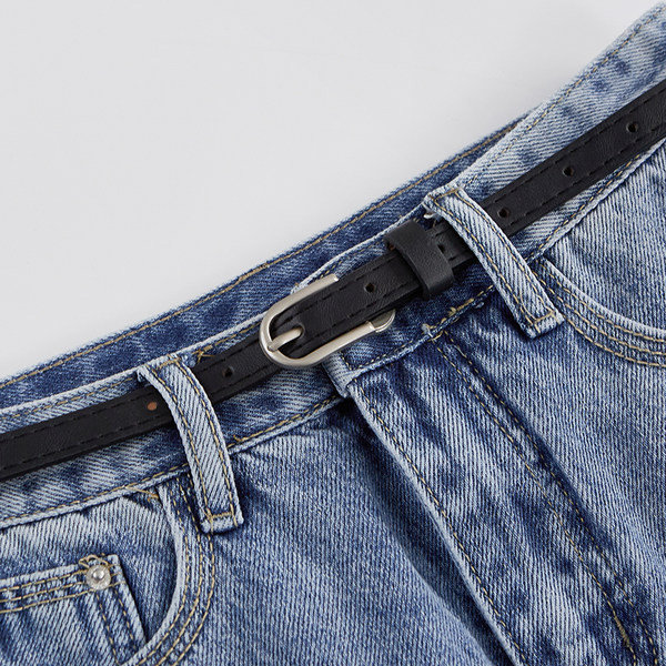 Naiste teksaseelik kõrge vöö ja vööga