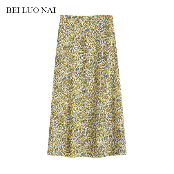 Naiste vabaaja pikk seelik kõrge vöökohaga