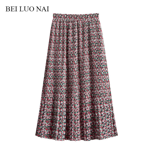 Värvilise mustriga vabaaja seelikulõikeline mudel