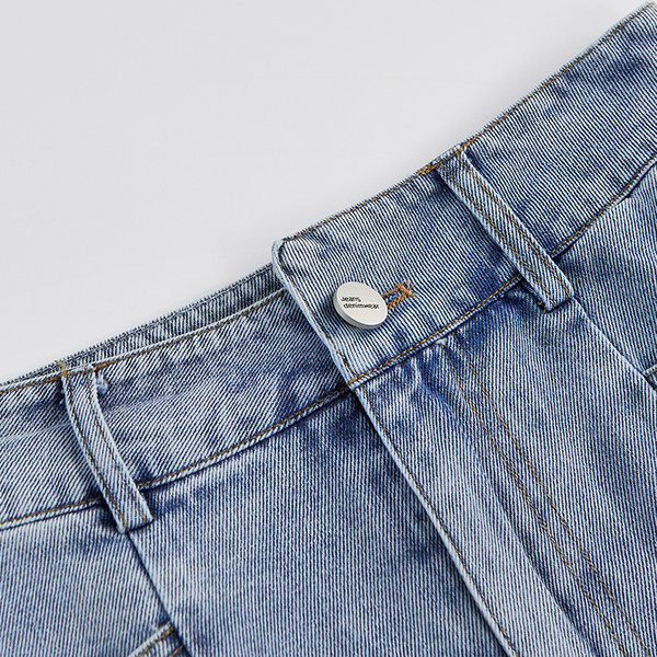 Naiste kõrge vöökoha ja taskutega teksaseelik