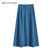 Neljas värvitoonis kõrge vöökohaga naiste seelik