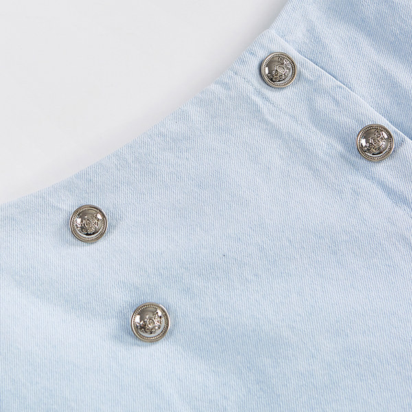 Fusta de dama plisata cu talie inalta si nasturi