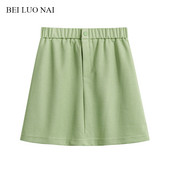 Kahes värvitoonis elastse vöökohaga naiste seelik