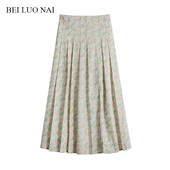 Neljas värvitoonis kõrge vöökohaga naiste seelik