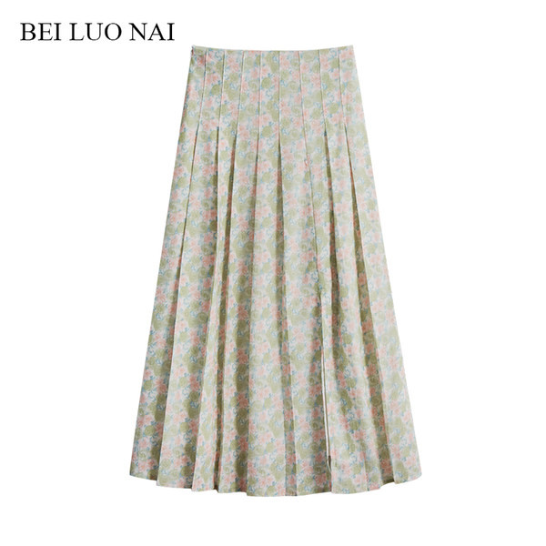 Neljas värvitoonis kõrge vöökohaga naiste seelik