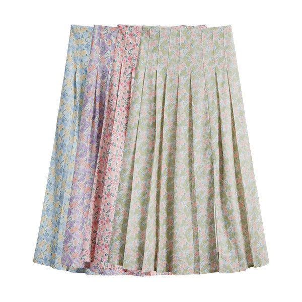 Neljas värvitoonis kõrge vöökohaga naiste seelik