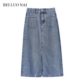 Pikk teksaseelik kõrge vöökoha ja taskutega