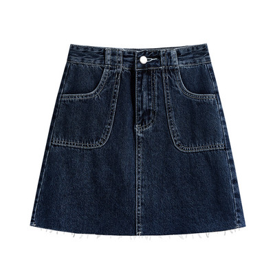 Naiste kõrge pihaosaga kahes värvitoonis teksaseelik