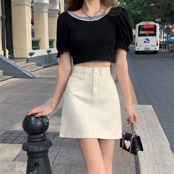 Fusta de dama cu talie inalta in trei culori