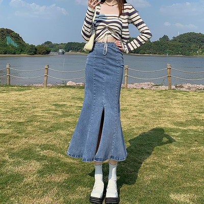 Ψηλόμεση φούστα σε δύο χρώματα