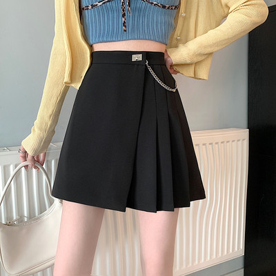 Lühike plisseeritud seelik metallketiga